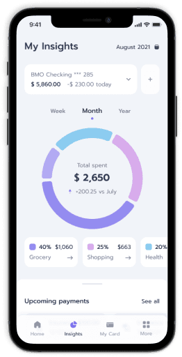 Financial insights mobile screen